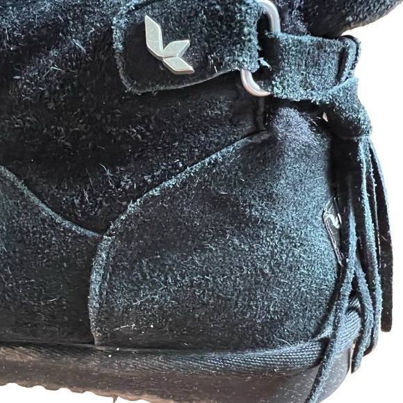 UGG Koolaburra‎ Jaelyn Mini Boots Leather Tassel Fringe Size 7 Black 1096412 - Picture 4 of 10